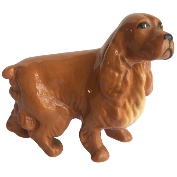 Vintage Dog Figurine Statue - Cocker Spaniel, Brown, 1950s - Picture 1 of 10
